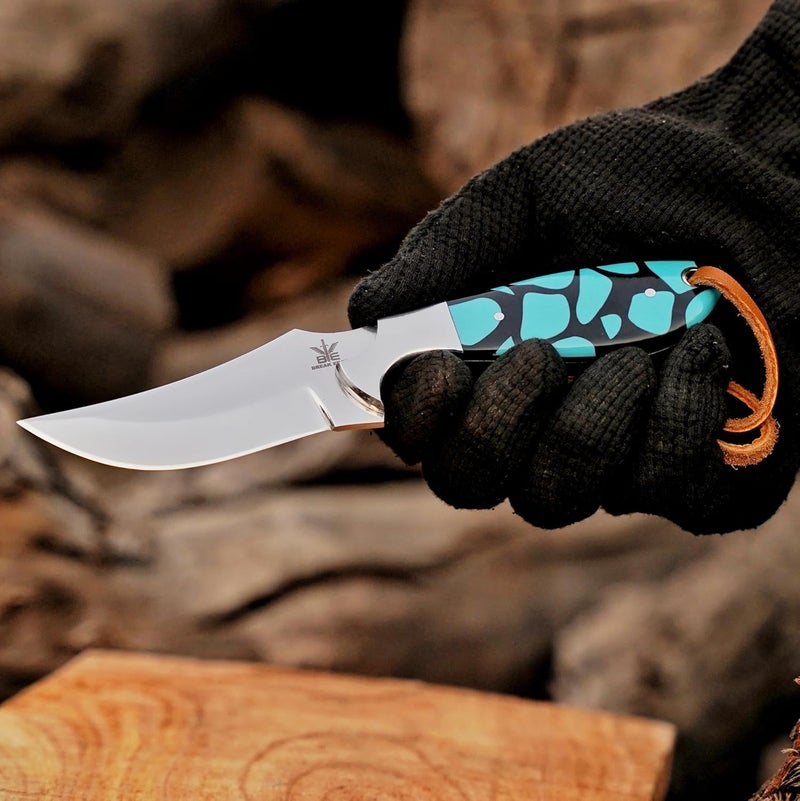 BE BREAK EDGE Handmade Cowboy Knife for Men & Women,Outdoor Camping Hiking Knife,Stainless Fixed Blade 7.5’’ Gift for Boy Friend, Full tang knife - Image 4